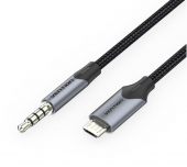 Cable conversor estreo vention bdgbf/ microusb macho - jack 3.5 macho/ 1m/ negro