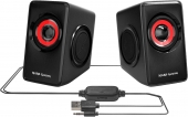MARSGAMING MS1, altavoces 10W, subwoofer, Jack 3.5mm, Pc/Mac/smartphone/tablet, Negro/Rojo