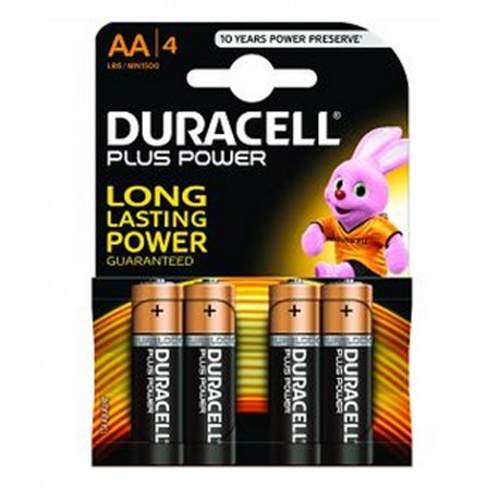 PACK DE 4 PILAS DURACELL PLUS POWER - LR6 - 1.5V - ALCALINA AA