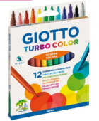 Giotto Turbo Colour Rotuladores de punta fina, 12 piezas