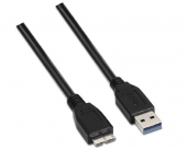 Cable USB 3.0 Aisens A105-0043/ USB Macho - MicroUSB Macho/ 1m/ Negro