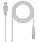 Cable USB 2.0 impresora, tipo A/M-B/M, Beige, 1.8m