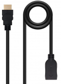 NanoCable 10.15.1001 - Cable HDMI V1.3B prolongador alta velocidad, A/M-A/H, macho-hembra, negro, 1mts
