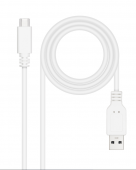 Cable USB 2.0 3A, tipo USB-C/M-A/M, Blanco, 1.5 m