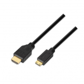 Cable HDMI Aisens A119-0115/ HDMI Macho - Mini HDMI Macho/ 3m/ Negro