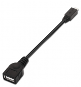 AISENS A101-0031 - Cable USB 2.0 OTG (15 cm, para tel�fono movil y Tablet) Color Negro